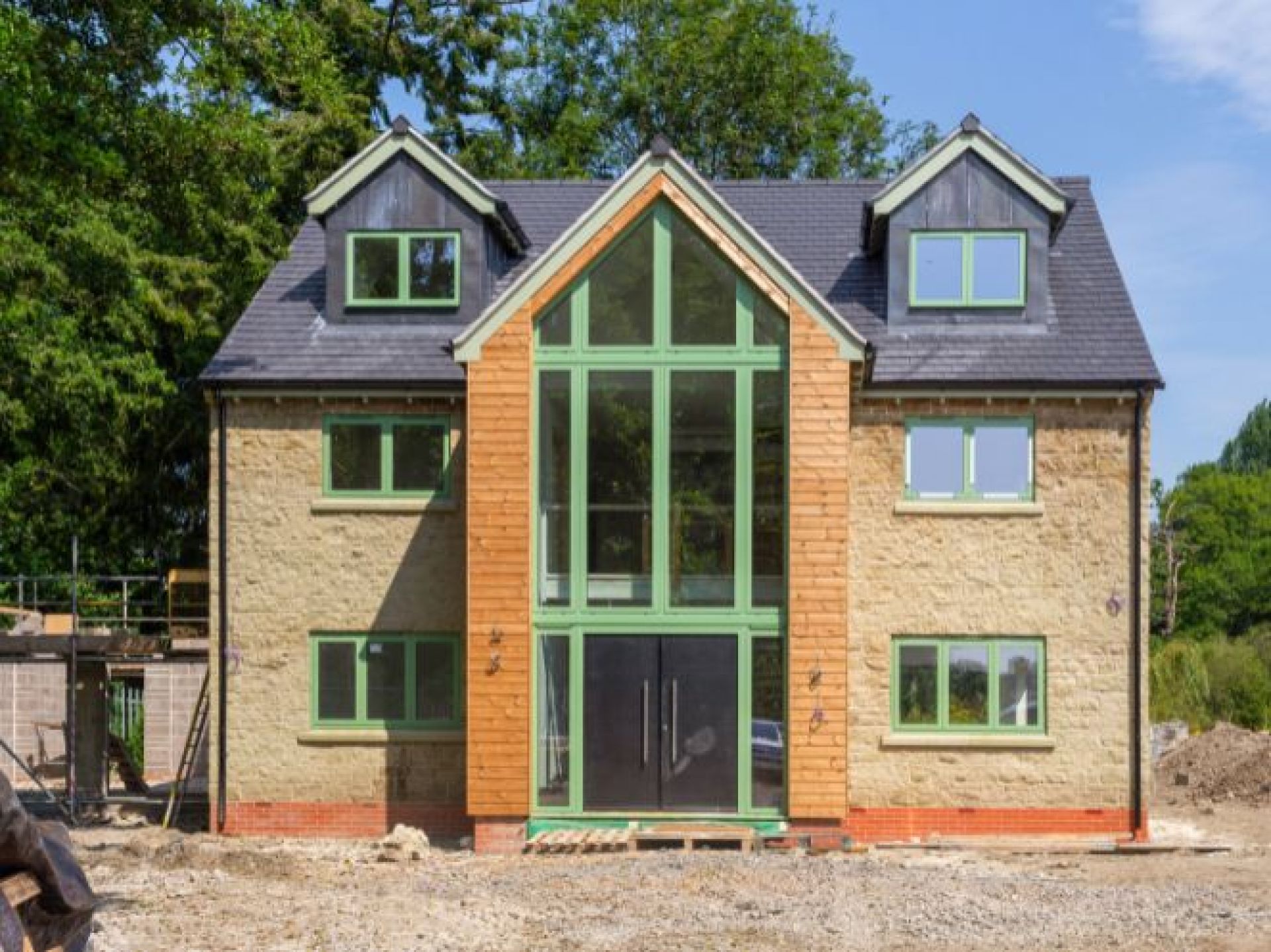 Front of house Mill Lake Manor during build Aug 24