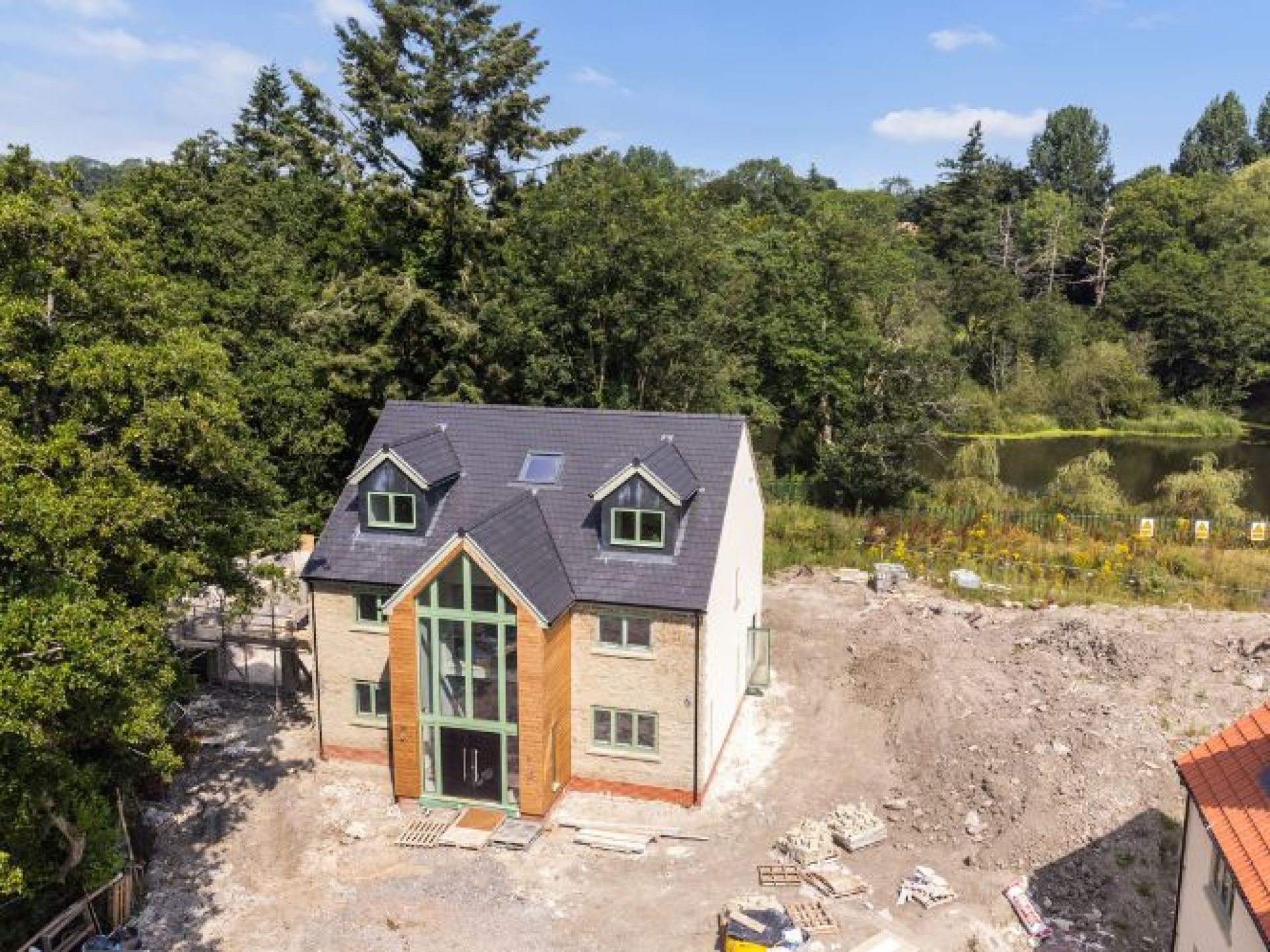 Aerial view Mill Lake Manor during build Aug 24