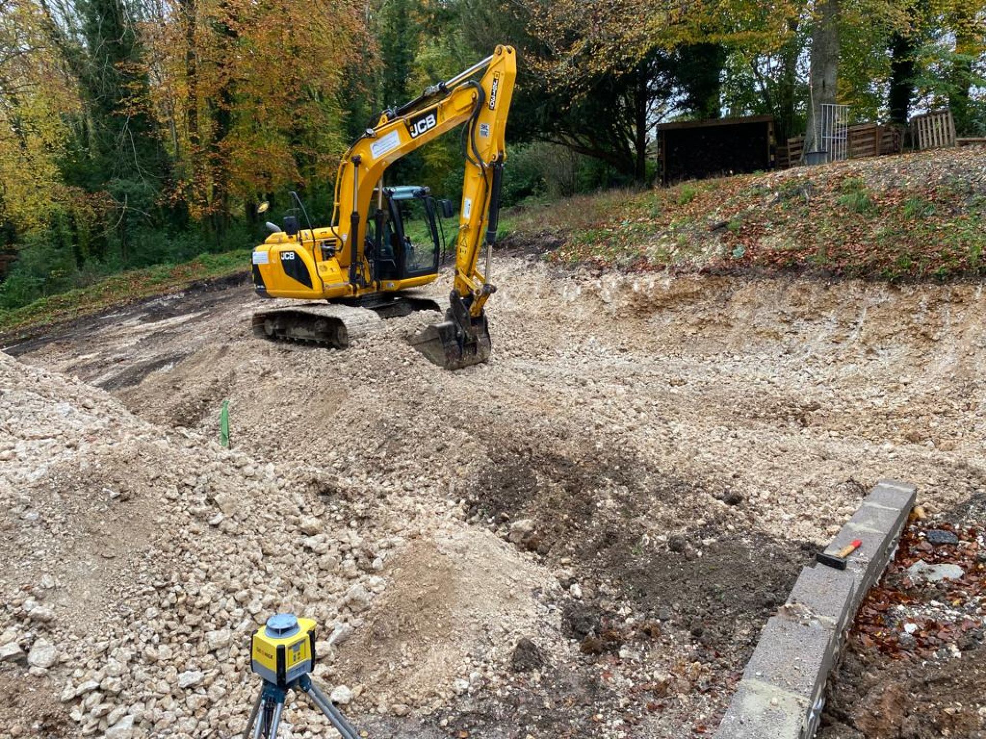 Large excavator working on site.